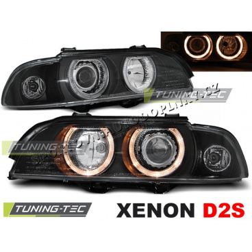 BMW E39 09.1995-06.2003 Angel Eyes D2S/H7 schwarze klare Frontscheinwerfer