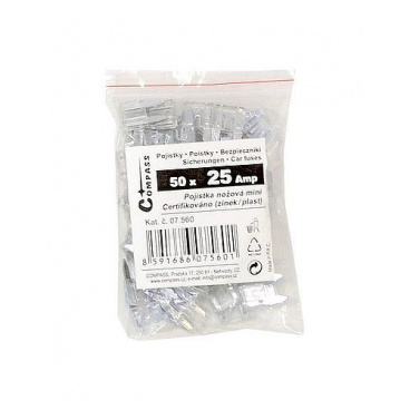 Messersicherungen Mini 25 Amp Polybeutel 50 Stk Messersicherungen Mini 25 Amp Polybeutel 50 Stk