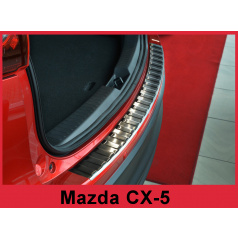 Mazda CX-5 2012–17 Edelstahlabdeckung – schwarzer Schwellenschutz für die hintere Stoßstange