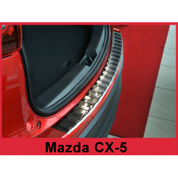 Mazda CX-5 2012–17 Edelstahlabdeckung – schwarzer Schwellenschutz für die hintere Stoßstange Mazda CX-5 2012–17 Edelstahlabdeckung – schwarzer Schwellenschutz für die hintere Stoßstange
