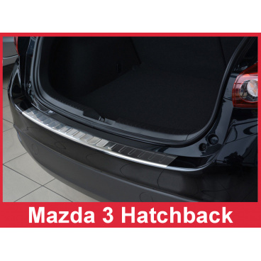 Edelstahlabdeckung zum Schutz der hinteren Stoßstangenschwelle Mazda 3 htb 2013-16 Edelstahlabdeckung zum Schutz der hinteren Stoßstangenschwelle Mazda 3 htb 2013-16