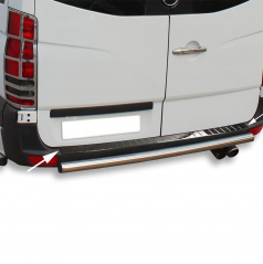 Edelstahl poliert schwarz Heckstoßstangenabdeckung Omtec MB Sprinter, VW Crafter 2006-18