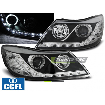 Klare Frontleuchten für Skoda Octavia 2009–12, Tageslichtschwarz Klare Frontleuchten für Skoda Octavia 2009–12, Tageslichtschwarz