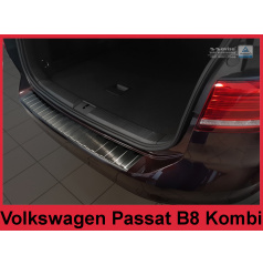 Edelstahlabdeckung – schwarzer Schutz der Schwelle der hinteren Stoßstange des Volkswagen Passat B8 Kombi 2014+