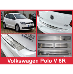Edelstahl-Abdeckungsset-Heckstoßstangenschutz+Türschwellenschutzleisten VW Polo V 6R 2014-16