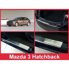 Edelstahl-Abdeckungsset-Heckstoßstangenschutz+Türschwellenschutzleisten Mazda 3 Htb. 2012-16