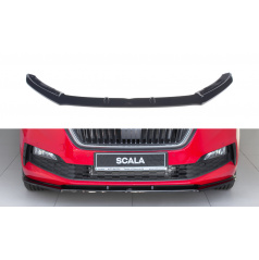 Spoiler unter der vorderen Stoßstange ver.1 für Škoda Scala, Maxton Design (glänzend schwarzer ABS-Kunststoff)