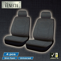 Luxus-Frontautoabdeckungen VENECIA schwarz 4-tlg