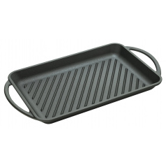Grillpfanne mit Griffen aus Gusseisen, 33 x 21,5 cm