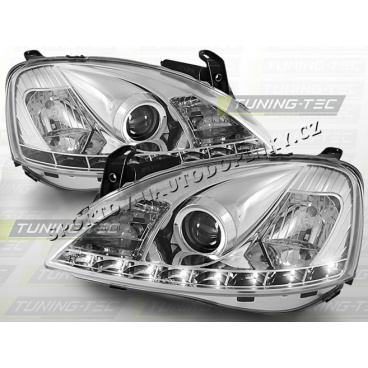 OPEL CORSA C 2000-06 FRONTKLARLEUCHTEN TAGESLICHT LED CHROM OPEL CORSA C 2000-06 FRONTKLARLEUCHTEN TAGESLICHT LED CHROM