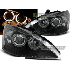 FORD FOCUS 10.1998-10.2001 Angel Eyes Schwarze klare Frontscheinwerfer