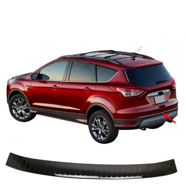 Edelstahl polierte hintere Stoßstangenstange Omtec Ford Kuga II 2013+ schwarz Edelstahl polierte hintere Stoßstangenstange Omtec Ford Kuga II 2013+ schwarz