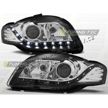 AUDI A4 (B7) 2004-08 FRONT CLEAR LIGHTS DAYLIGHT LED BLACK