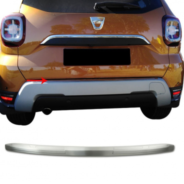 Edelstahl-Heckstoßstangenkante Omtec Dacia Duster 2018+ gebürstetes, mattes Finish Edelstahl-Heckstoßstangenkante Omtec Dacia Duster 2018+ gebürstetes, mattes Finish