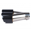 Edelstahl-Endrohr Dual 2x89 mm in Carbon-Nachbildung rechts