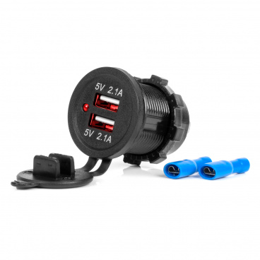 Ladegerät 2xUSB 12/24V MOD-04 AMiO-02854