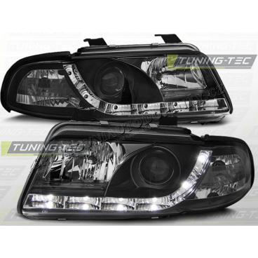 AUDI A4 (B5) 1999–00 FRONT CLEAR LIGHTS DAYLIGHT LED BLACK AUDI A4 (B5) 1999–00 FRONT CLEAR LIGHTS DAYLIGHT LED BLACK