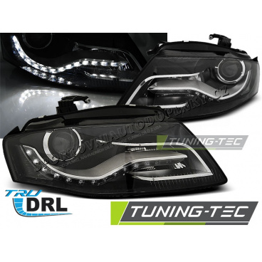 Audi A4 B8 04.2008-11 klare Frontleuchten TRU DRL schwarz