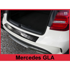 Edelstahlabdeckung - schwarzer Schwellenschutz für die hintere Stoßstange Mercedes GLA X156 2013-16