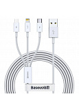 Multikabel für USB-Telefon/ 3 Anschlüsse (iPhone + iPad, USB Typ C und microUSB)