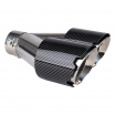 Edelstahl-Endrohr Dual 2x89 mm in Carbon-Nachbildung rechts