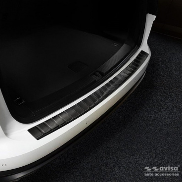 Edelstahlabdeckung - Einstiegsleistenschutz für die hintere Stoßstange, schwarz, Volkswagen Touareg III 2018+
