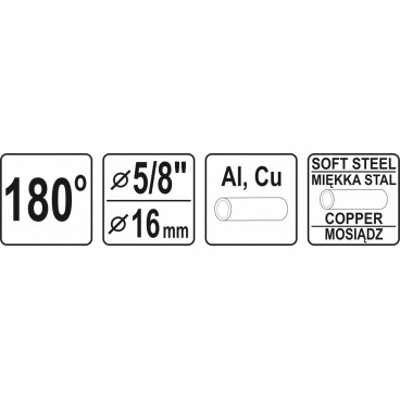 Al-, Cu-Rohrbieger, 180°, Durchm. 5/8" - 16mm Al-, Cu-Rohrbieger, 180°, Durchm. 5/8" - 16mm