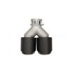 Endstück des Schalldämpfers 101mmx2 Eingang 76mm Carbon Matt