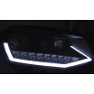 VW T6 2015 – klare Frontleuchten, schwarzes Röhrenlicht, LED-Tagfahrlicht