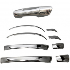 Polierte Kurbelabdeckungen aus Edelstahl OMTEC Škoda Superb II 2009+, Golf, Alhambra, Sharan (nur Vorderteil ohne Seiten)