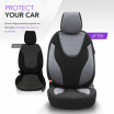 OTOM RUBY 1202 GRAU/SCHWARZ 3-REISSVERSCHLUSS Autositzbezug-Set