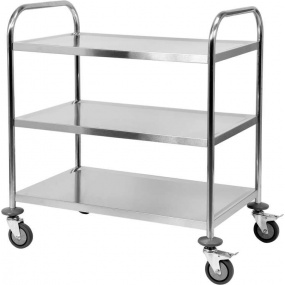Číšnický vozík 820x500mm 3 police NEREZ