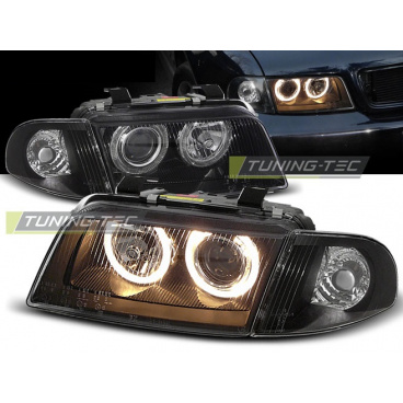 Audi A4 11.94-12.98 Angel Eyes schwarze klare Vorderlichter Audi A4 11.94-12.98 Angel Eyes schwarze klare Vorderlichter