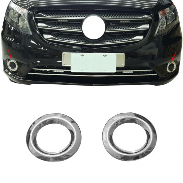 Chrom-Frontstoßstangenrahmen aus Edelstahl OMTEC Mercedes Benz Vito W447 2014+ Chrom-Frontstoßstangenrahmen aus Edelstahl OMTEC Mercedes Benz Vito W447 2014+
