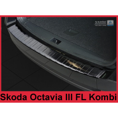 Edelstahlabdeckung – schwarzer Schutz der Schwelle der hinteren Stoßstange Škoda Octavia III FL Kombi 2016+