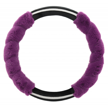 Lenkradbezug lila Haare 37-39 cm