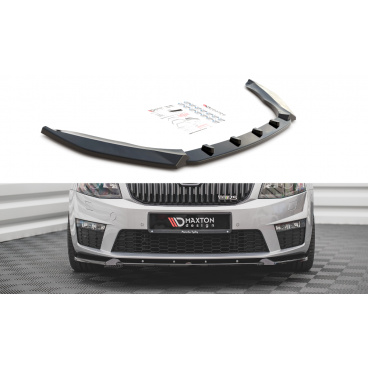 Spoiler unter der vorderen Stoßstange ver.3 für Skoda Octavia RS Mk3, Maxton Design (glänzend schwarzer ABS-Kunststoff)
