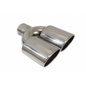 Doppel-Endrohr Schalldämpfer 85x67mm Eingang 55mm