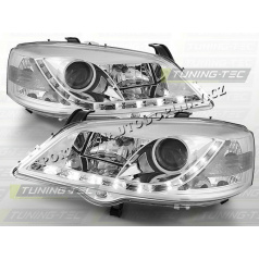 Klare Frontleuchten für den Opel Astra G 1997–04, Tageslicht-LED, Chrom