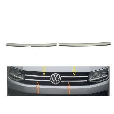 Obere polierte Lamellen aus Edelstahl der Omtec VW T6 Frontmaske 2 Stk Obere polierte Lamellen aus Edelstahl der Omtec VW T6 Frontmaske 2 Stk