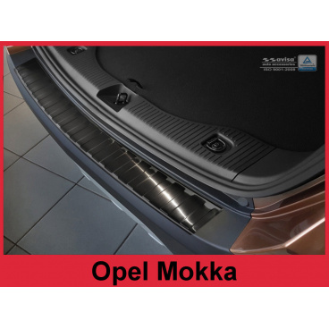 Edelstahlabdeckung - schwarzer Schwellenschutz für die hintere Stoßstange Opel Mokka 2012-16