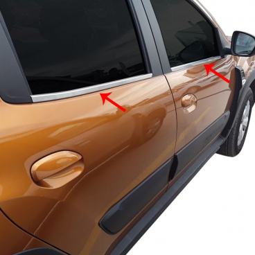 Edelstahl-Fensterleisten Omtec Dacia Duster 2018+ poliertes Design 4-tlg Edelstahl-Fensterleisten Omtec Dacia Duster 2018+ poliertes Design 4-tlg