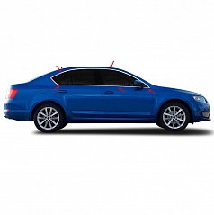 Seitenfensterleisten aus Edelstahl Omtec Škoda Octavia III 10 Stück (nicht für Kombi)