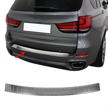 Edelstahl-Heckstoßstangenkantenabdeckung Omtec BMW X5 2013+ F15, G05 poliert