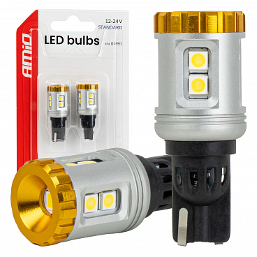 LED-Lampen STANDARD W16W T15 3030 8SMD + 3020 1SMD weiß 12V 24V AMIO-04991
