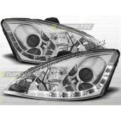 FORD FOCUS MK1 2001–04 FRONT CLEAR LIGHTS DAYLIGHT LED CHROME