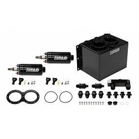 Kraftstofftank Swirl Pot 3L TurboWorks für 2 Pumpen 300LPH + Schiene (im Set) Schwarz