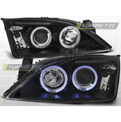 FORD MONDEO MK3 2000–07 ANGEL EYES BLACK FRONT CLEAR LIGHTS