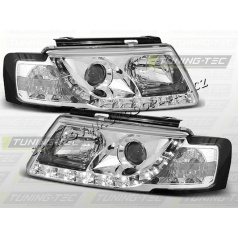 VW PASSAT B5 (3B) 1996–00 FRONT CLEAR LIGHTS DAYLIGHT LED CHROME