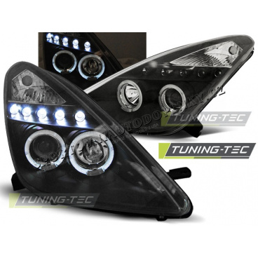 Toyota Celica T230 1999–05 klare Frontleuchten Angel Eyes schwarz